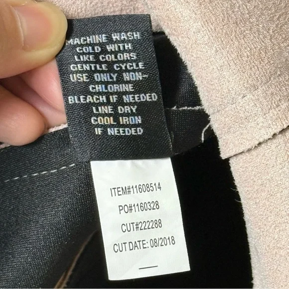 Torrid Womens Faux Suede Moto Jacket sz 3 Blush Pink Outdoor Casual Zip Up Biker - Picture 8 of 16